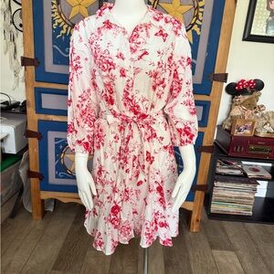 Cynthia Steffe Red and White Floral Dress
